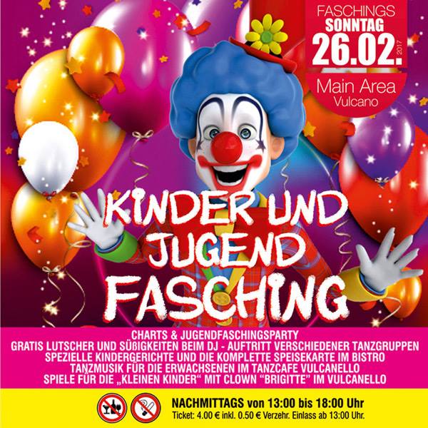 Party Flyer: Kinder- UND Jugendfasching am 26.02.2017 in Aicha vorm Wald