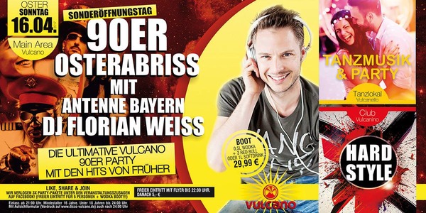 Party Flyer: 90er Osterabriss Mit Antenne Bayern Dj Florian Weiss am 16.04.2017 in Aicha vorm Wald